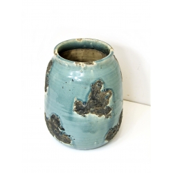 Wazon gliniany ceramiczny szkliwiony Niebieski 27cm
